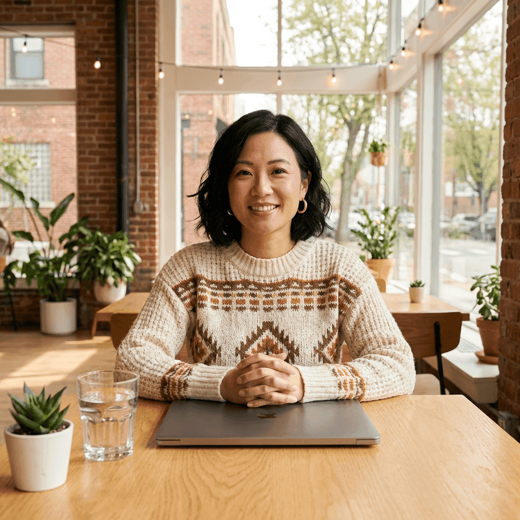 Person bei der Erfassung der Umsatzsteuer-Voranmeldung am Laptop